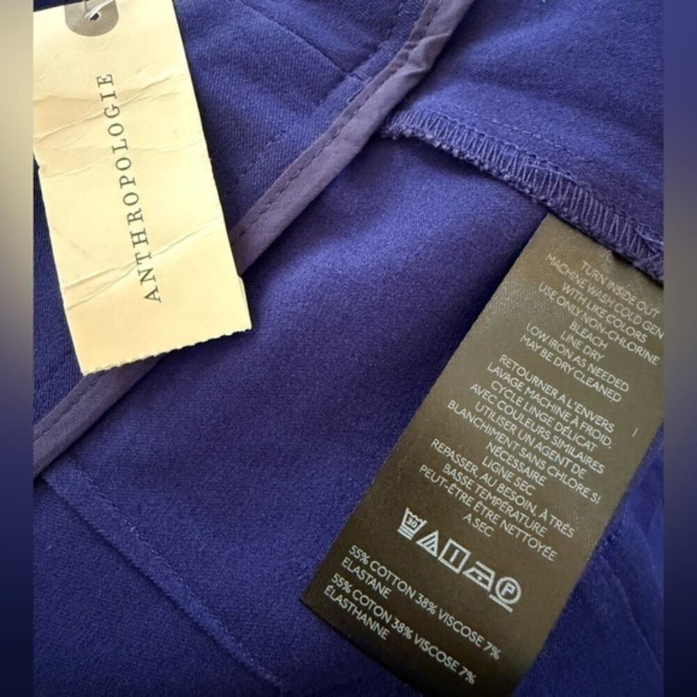 ANTHROPOLOGIE Maeve Zippered Micro Shorts Navy Blue Size 14 NEW - Picture 7 of 7